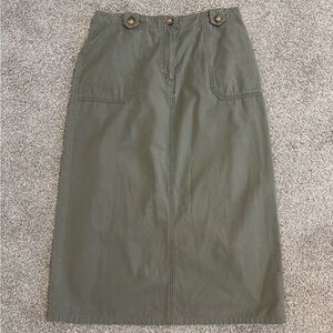 Northern Reflections Y2K Army Green Cargo Cotton Midi Skirt Size Medium‎ Large 8